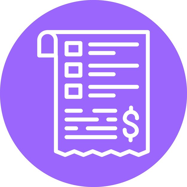 Diseño vectorial Estilo del icono de las facturas