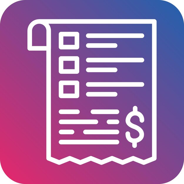 Diseño vectorial Estilo del icono de las facturas