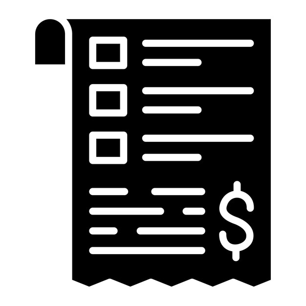 Diseño vectorial Estilo del icono de las facturas