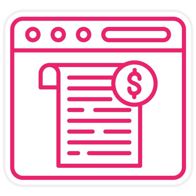 Diseño vectorial Estilo del icono de las facturas