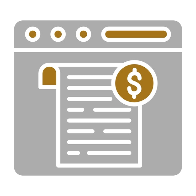 Diseño vectorial Estilo del icono de las facturas
