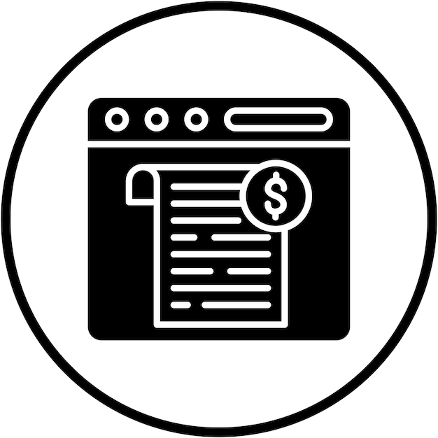 Diseño vectorial Estilo del icono de las facturas