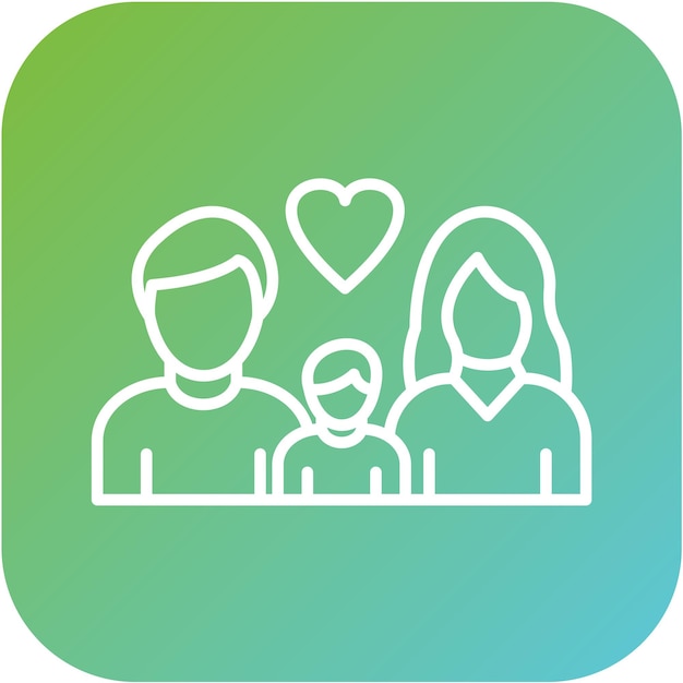 Diseño vectorial Estilo del icono de la familia feliz