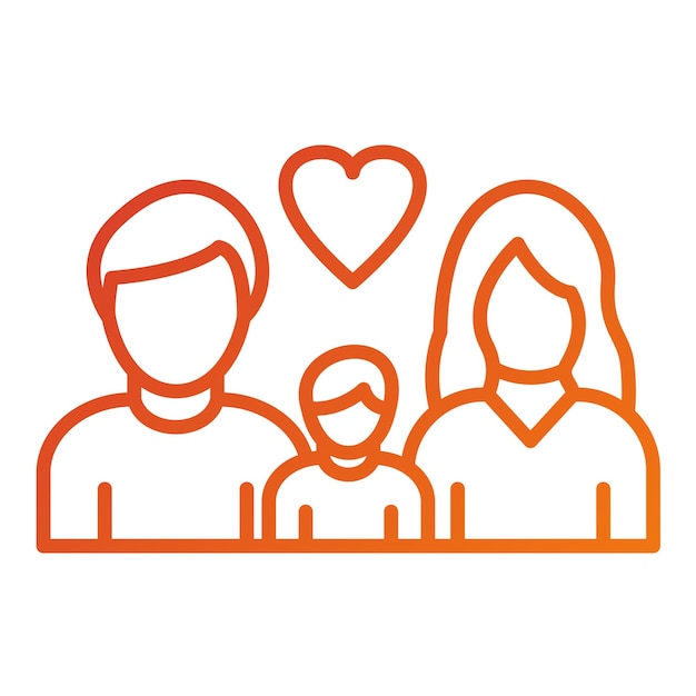 Diseño vectorial Estilo del icono de la familia feliz
