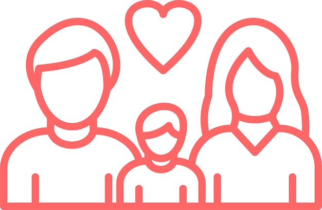 Diseño vectorial Estilo del icono de la familia feliz
