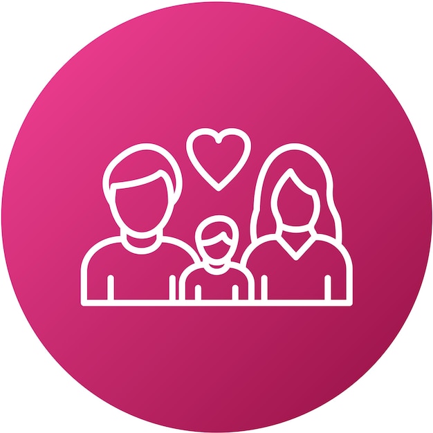 Diseño vectorial Estilo del icono de la familia feliz