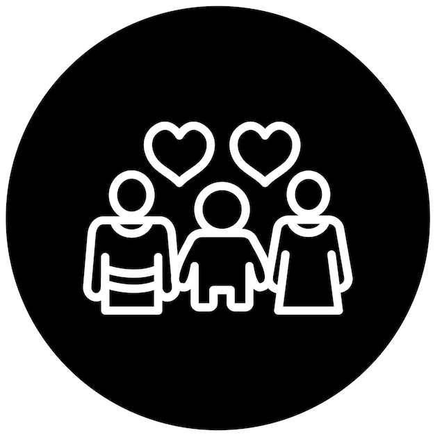 Diseño vectorial de estilo de icono familiar de bienestar
