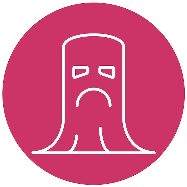 Diseño vectorial Estilo del icono del fantasma triste