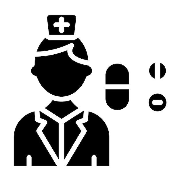 Diseño vectorial Estilo del icono del farmacéutico
