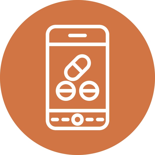 Diseño vectorial Estilo del icono de la farmacia en línea