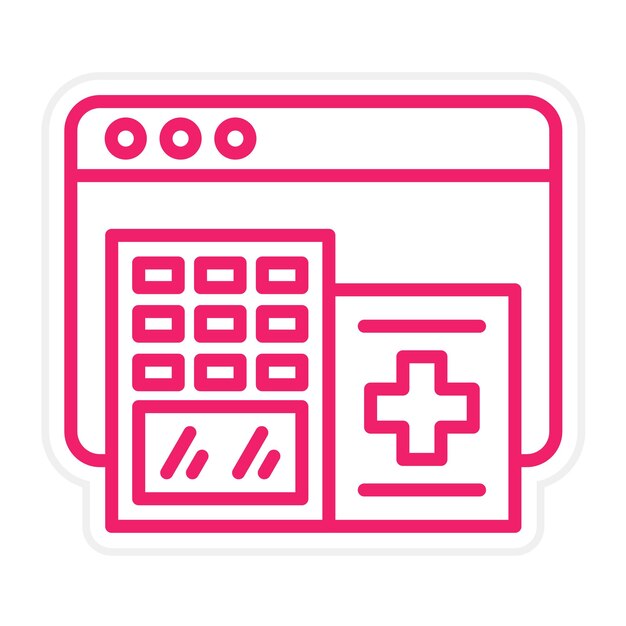 Diseño vectorial Estilo del icono de la farmacia en línea
