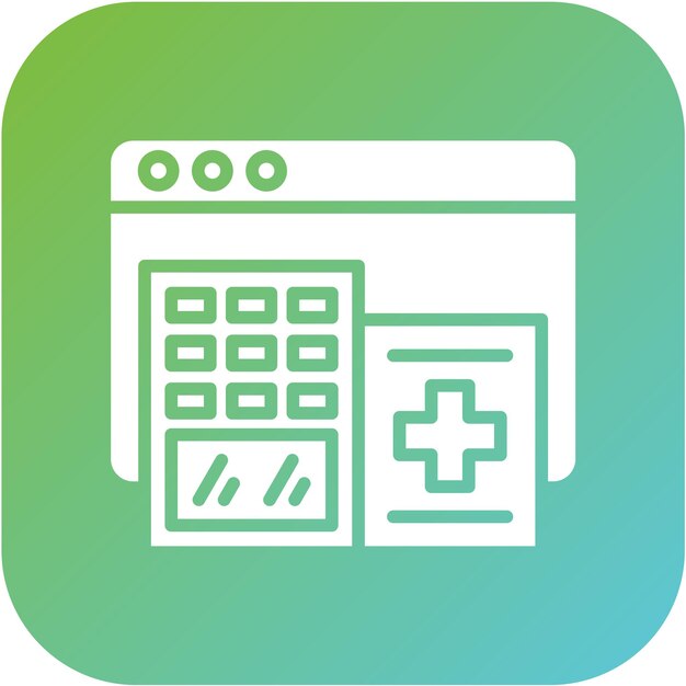 Diseño vectorial Estilo del icono de la farmacia en línea