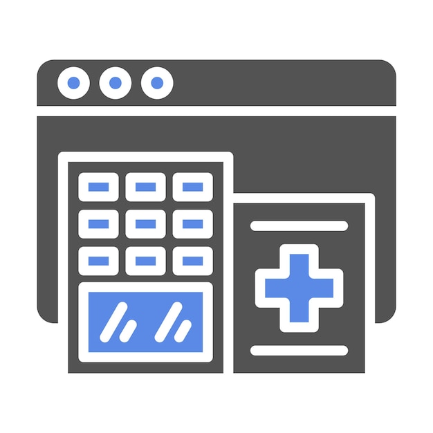 Diseño vectorial Estilo del icono de la farmacia en línea