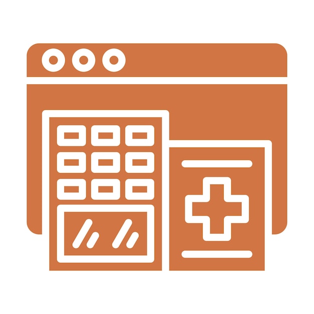 Diseño vectorial Estilo del icono de la farmacia en línea