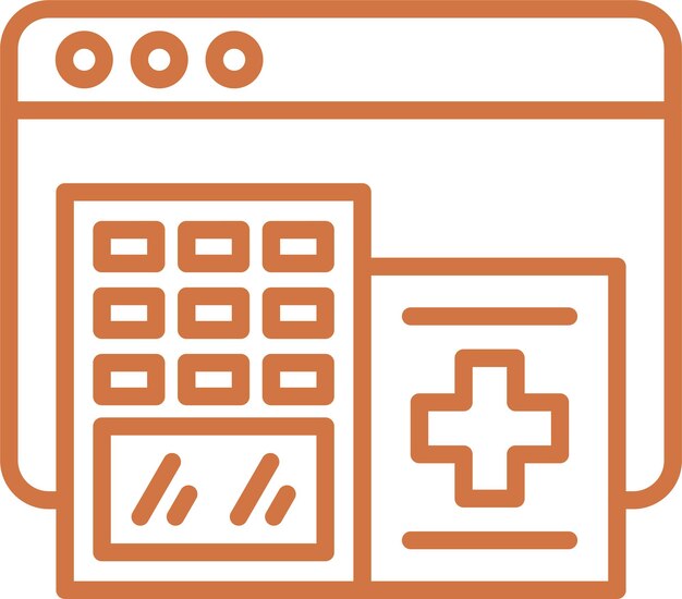 Diseño vectorial Estilo del icono de la farmacia en línea