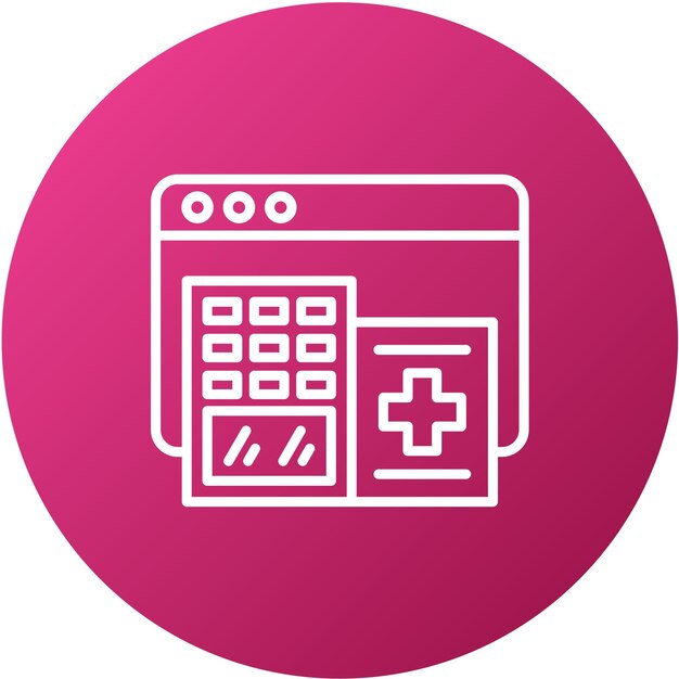 Diseño vectorial Estilo del icono de la farmacia en línea