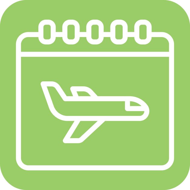 Diseño vectorial Estilo del icono de la fecha de viaje