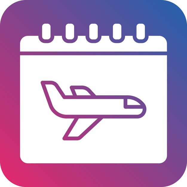 Diseño vectorial Estilo del icono de la fecha de viaje