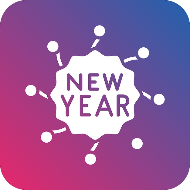 Diseño vectorial Estilo de icono de Feliz Año Nuevo