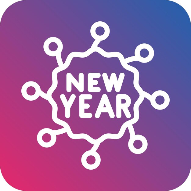 Diseño vectorial Estilo de icono de Feliz Año Nuevo