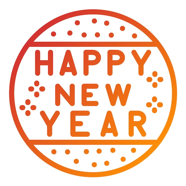 Diseño vectorial Estilo de icono de Feliz Año Nuevo