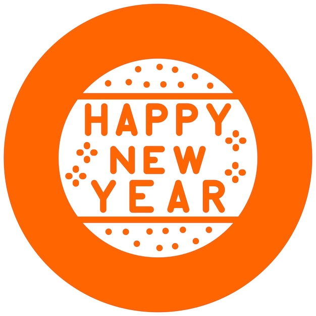 Diseño vectorial Estilo de icono de Feliz Año Nuevo