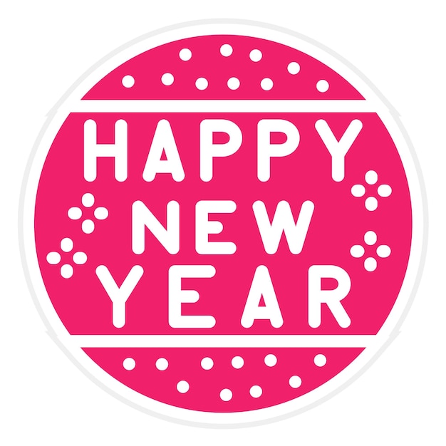 Diseño vectorial Estilo de icono de Feliz Año Nuevo