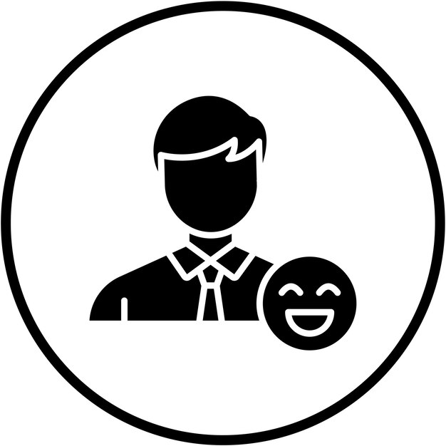 Diseño vectorial estilo de icono feliz