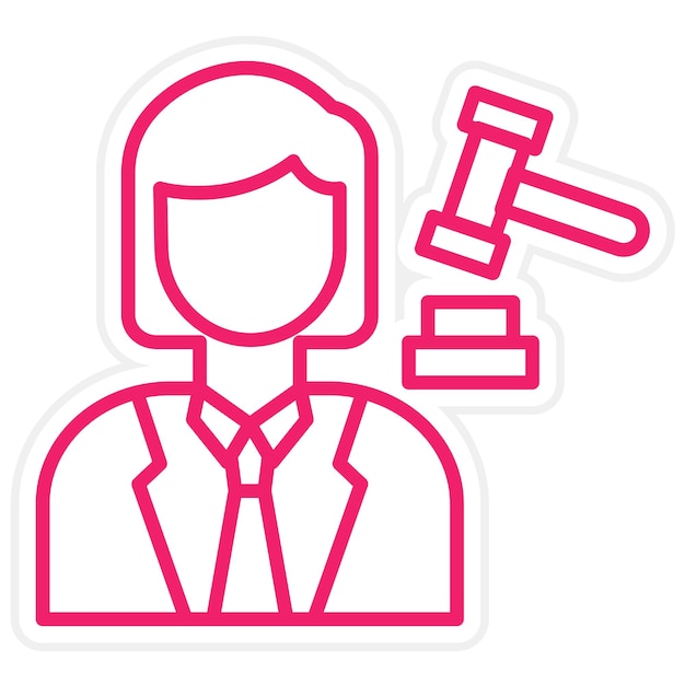 Diseño vectorial Estilo de icono femenino del acusado