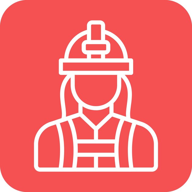 Diseño vectorial Estilo de icono femenino de bomberos