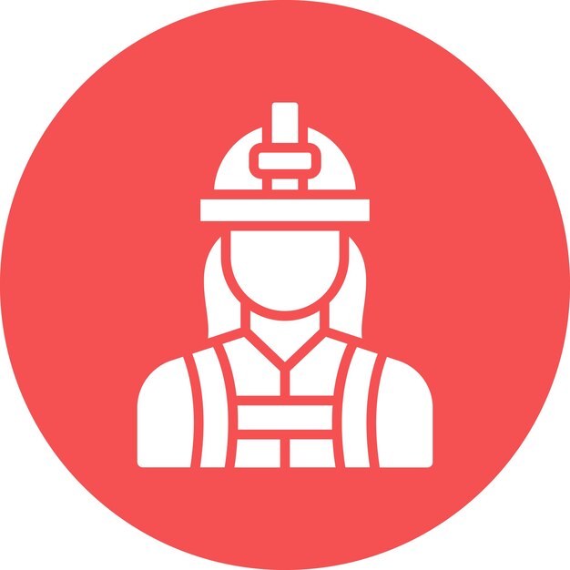 Diseño vectorial Estilo de icono femenino de bomberos