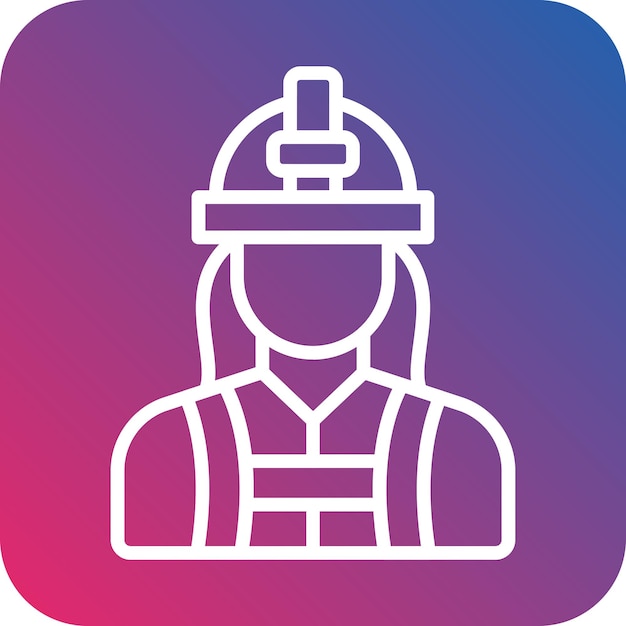 Diseño vectorial Estilo de icono femenino de bomberos