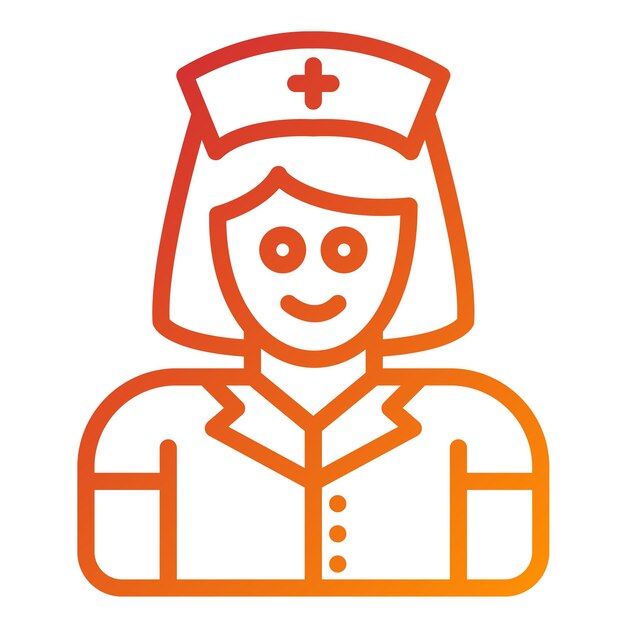 Diseño vectorial del estilo del icono femenino del cuidador