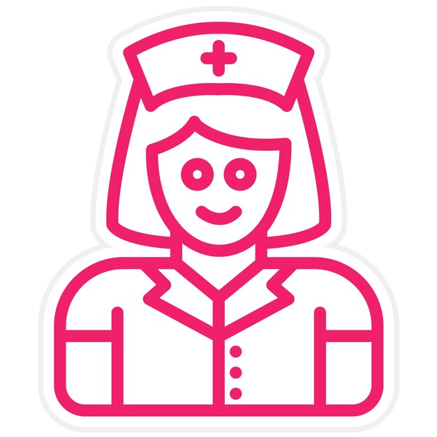 Diseño vectorial del estilo del icono femenino del cuidador