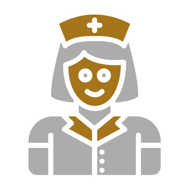 Diseño vectorial del estilo del icono femenino del cuidador