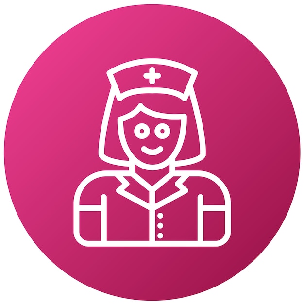 Diseño vectorial del estilo del icono femenino del cuidador