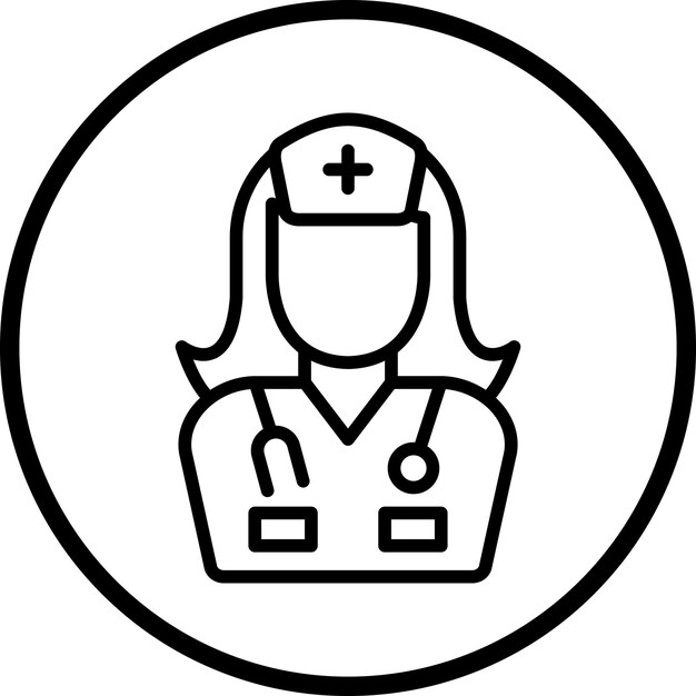 Diseño vectorial Estilo de icono femenino de paramédico