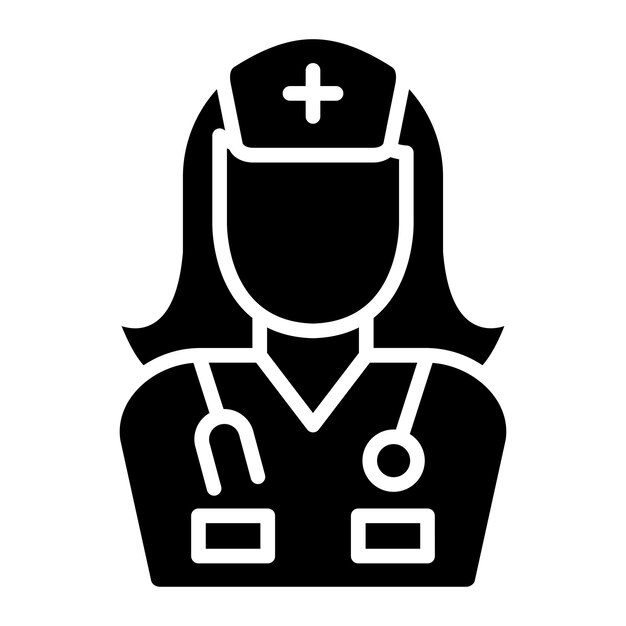 Diseño vectorial Estilo de icono femenino de paramédico