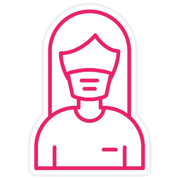 Diseño vectorial Estilo de icono femenino de paramédico
