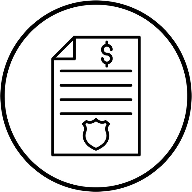 Diseño vectorial Estilo del icono de la fianza