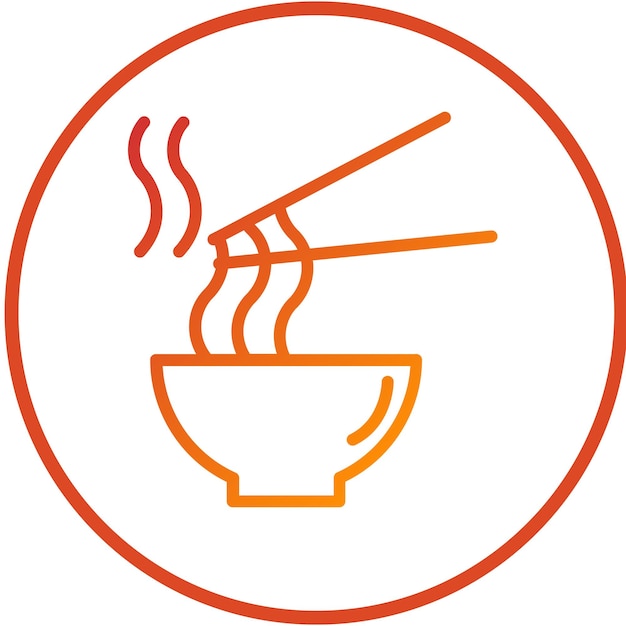 Diseño vectorial Estilo del icono de los fideos