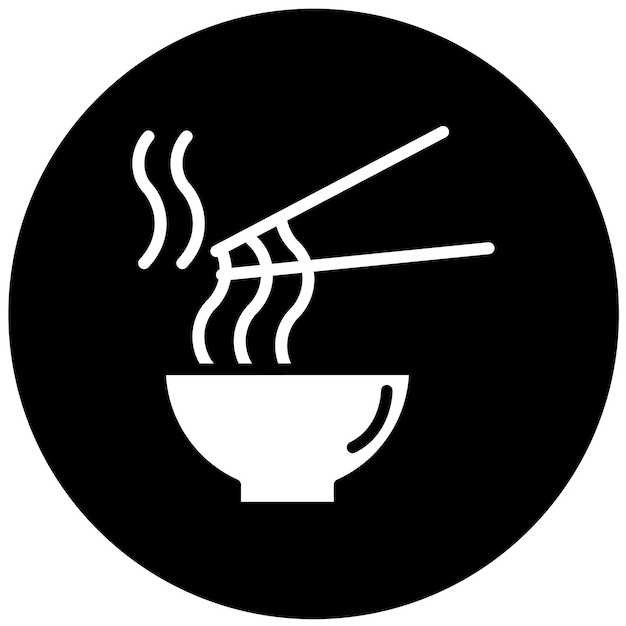 Diseño vectorial Estilo del icono de los fideos