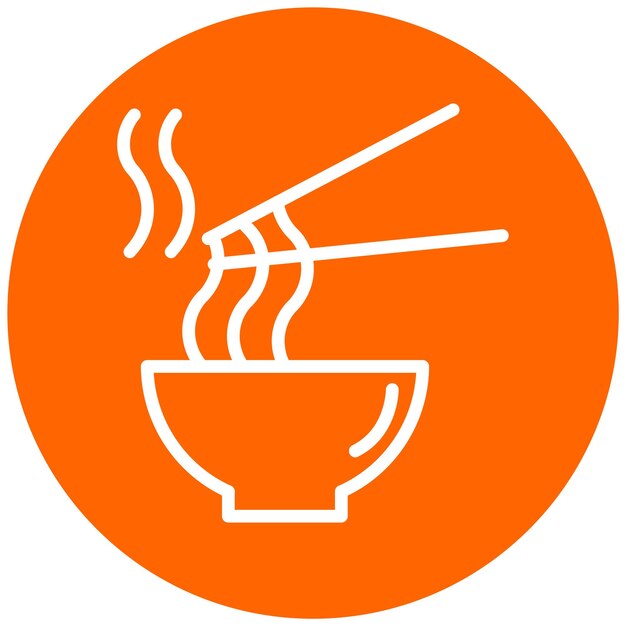 Diseño vectorial Estilo del icono de los fideos
