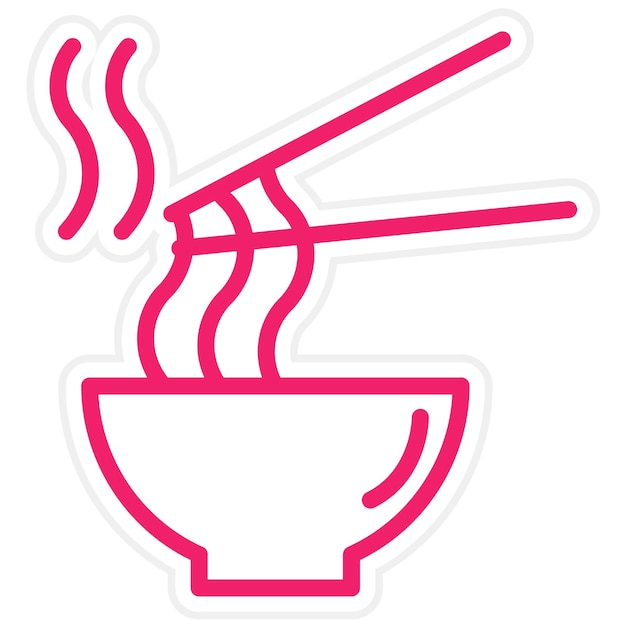 Diseño vectorial Estilo del icono de los fideos