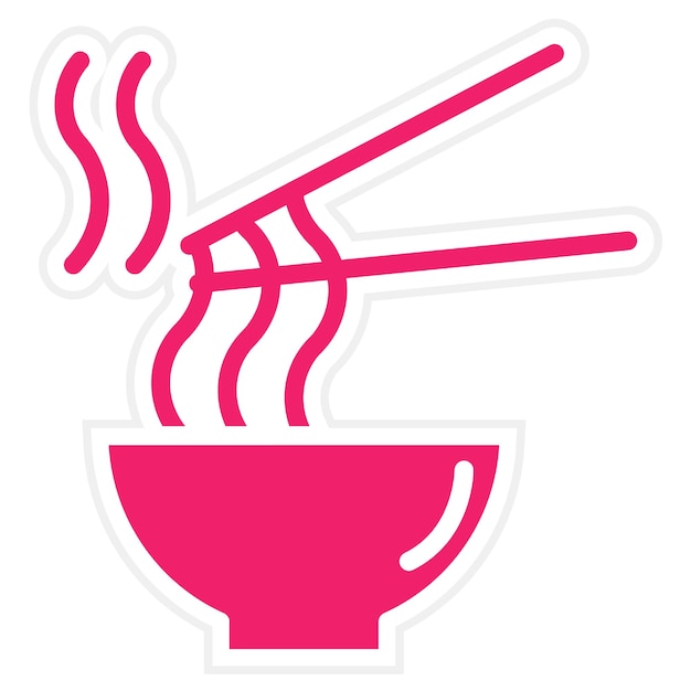 Diseño vectorial Estilo del icono de los fideos