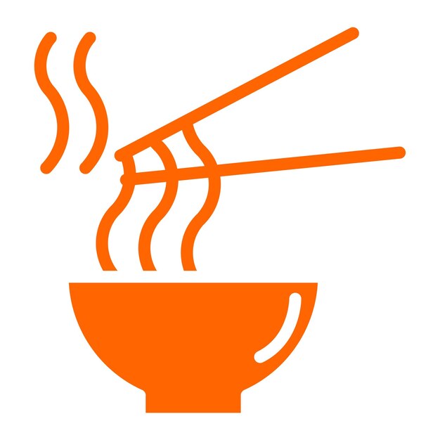 Diseño vectorial Estilo del icono de los fideos