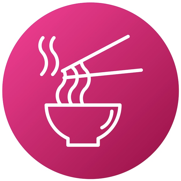 Diseño vectorial Estilo del icono de los fideos