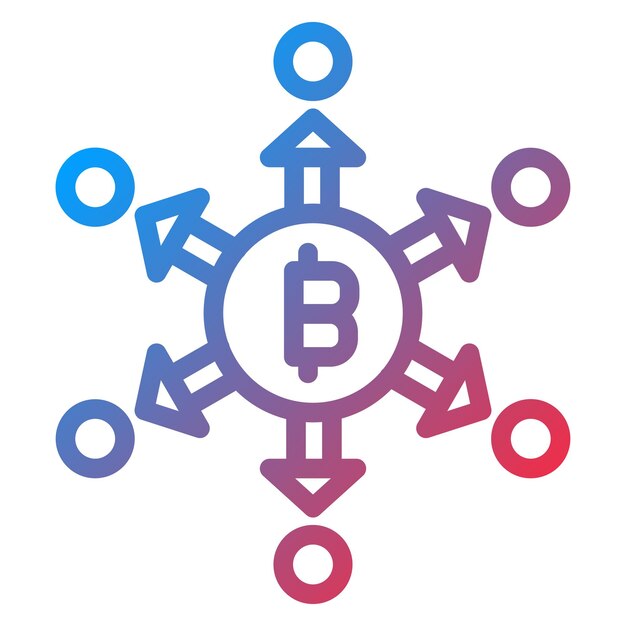 Diseño vectorial Estilo de icono de finanzas descentralizadas