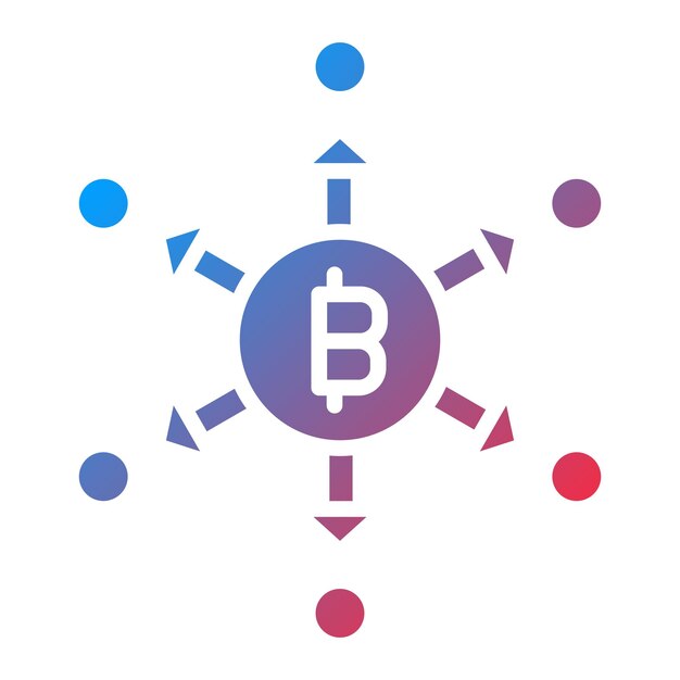 Diseño vectorial Estilo de icono de finanzas descentralizadas