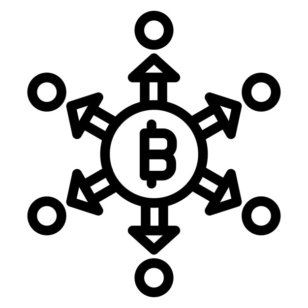 Diseño vectorial Estilo de icono de finanzas descentralizadas